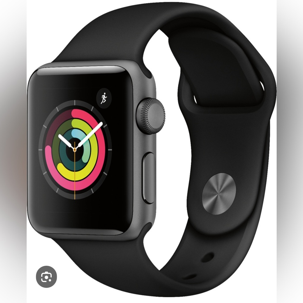 Like new black Apple Watch Series 3. Blue band included.